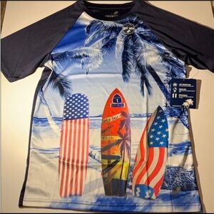 Men’s patriotic printed swim top  UPF 50+